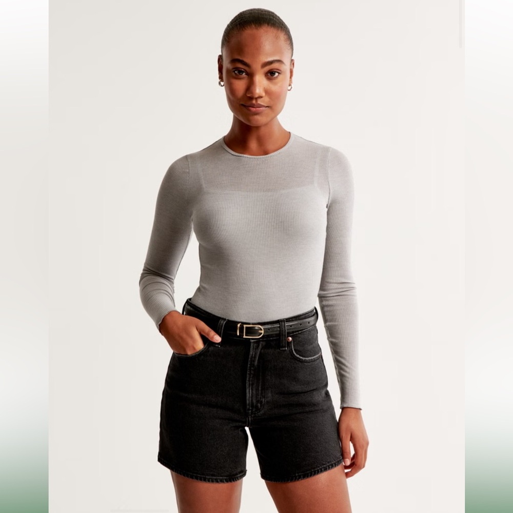 Abercrombie & Fitch High Rise Dad Black Shorts